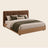 Modern Oak Wooden Bed Frame with Upholstered Headboard