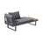 Gimly Outdoor Iroko wood & Steel Modular Sofa Set in Dark Gray