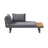 Gimly Outdoor Iroko wood & Steel Modular Sofa Set in Dark Gray