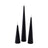 Modern Matte Black Conical LED Taper Candles - Set of 3