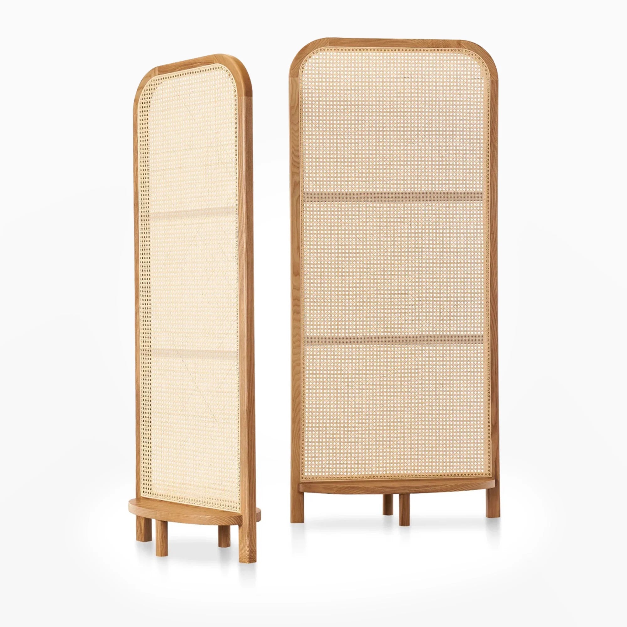 Rattaber Wood Cane Panel Privacy Screen | One Piece Partition