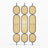 Triple Oval Rattan Cane Webbing Wood Panel | Privacy Screen WRC04