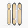 Stainless Steel Frame Rattan Webbing Glass Panel | Privacy Screen SGR03