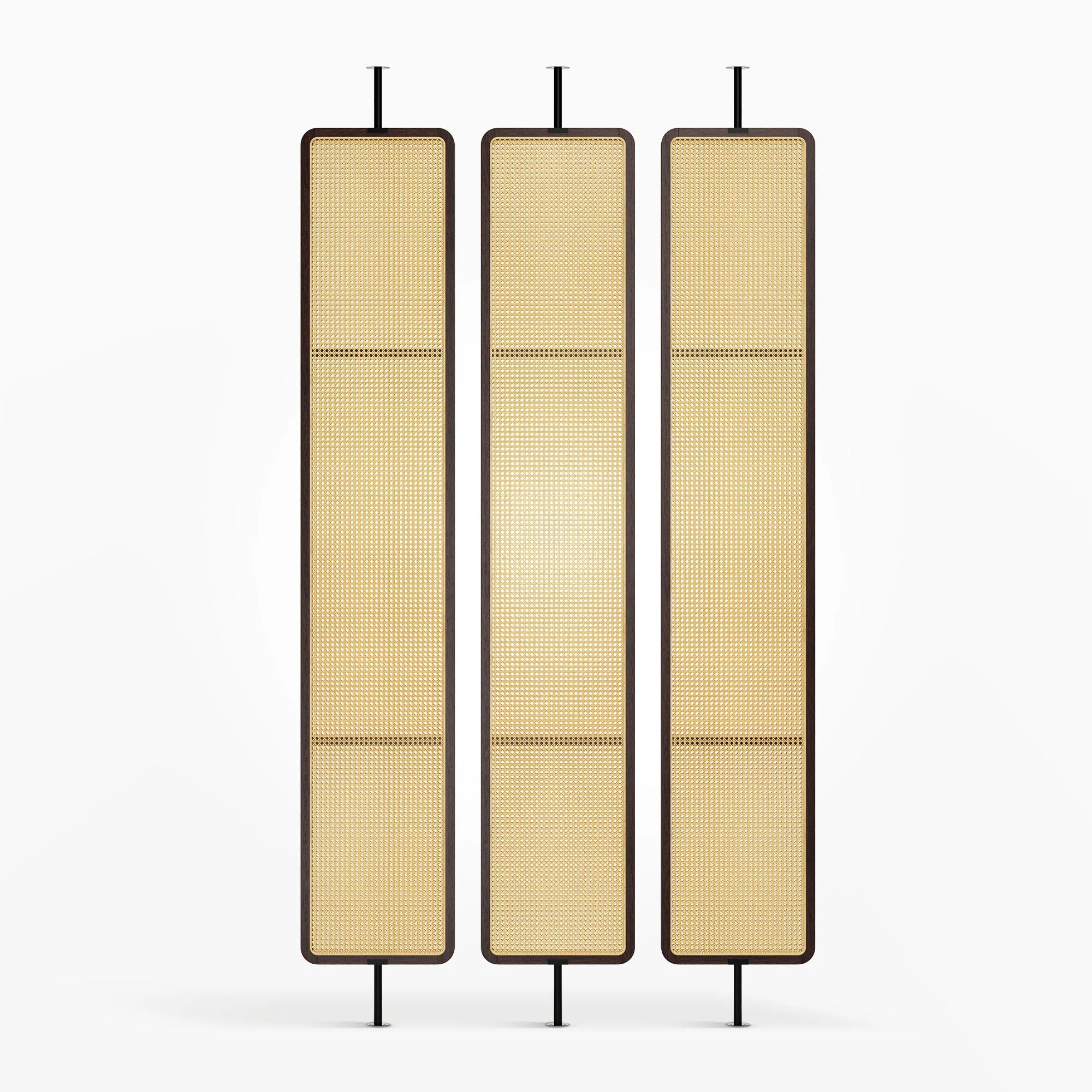 Round Edge Wood Rattan Cane Webbing Panel | One Piece Partition