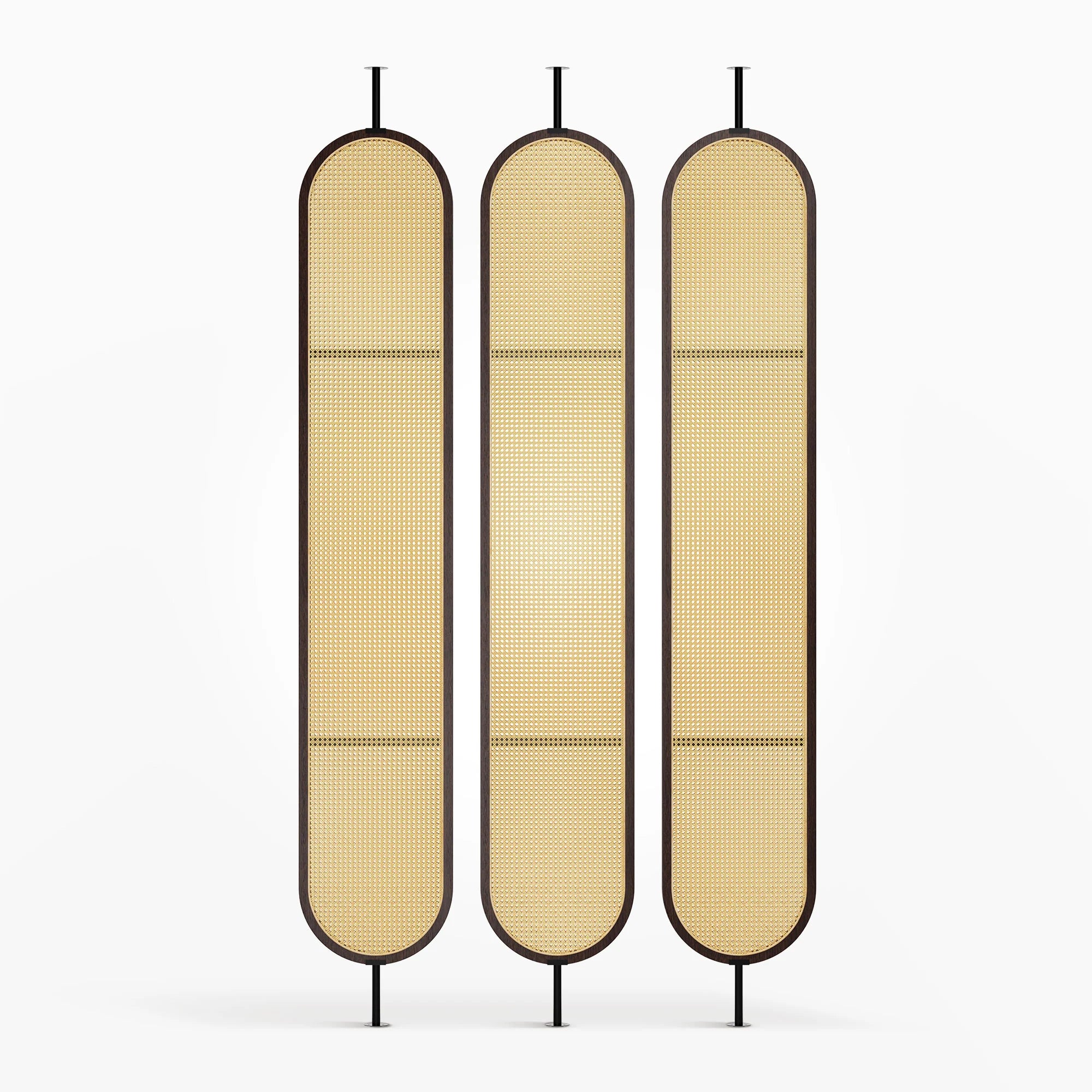 Oval Wood Rattan Cane Webbing Panel | One Piece Partition