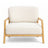 Modern Bouclé Lounge Chair – Natural Wood Frame