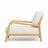 Modern Bouclé Lounge Chair – Natural Wood Frame