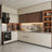L-Shaped Kitchen with Two-Tone Matte & Wood Finishes
