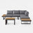 Gimly Outdoor Iroko wood & Steel Modular Sofa Set in Dark Gray