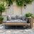 Gimly Outdoor Iroko wood & Steel Modular Sofa Set in Dark Gray