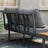 Gimly Outdoor Iroko wood & Steel Modular Sofa Set in Dark Gray