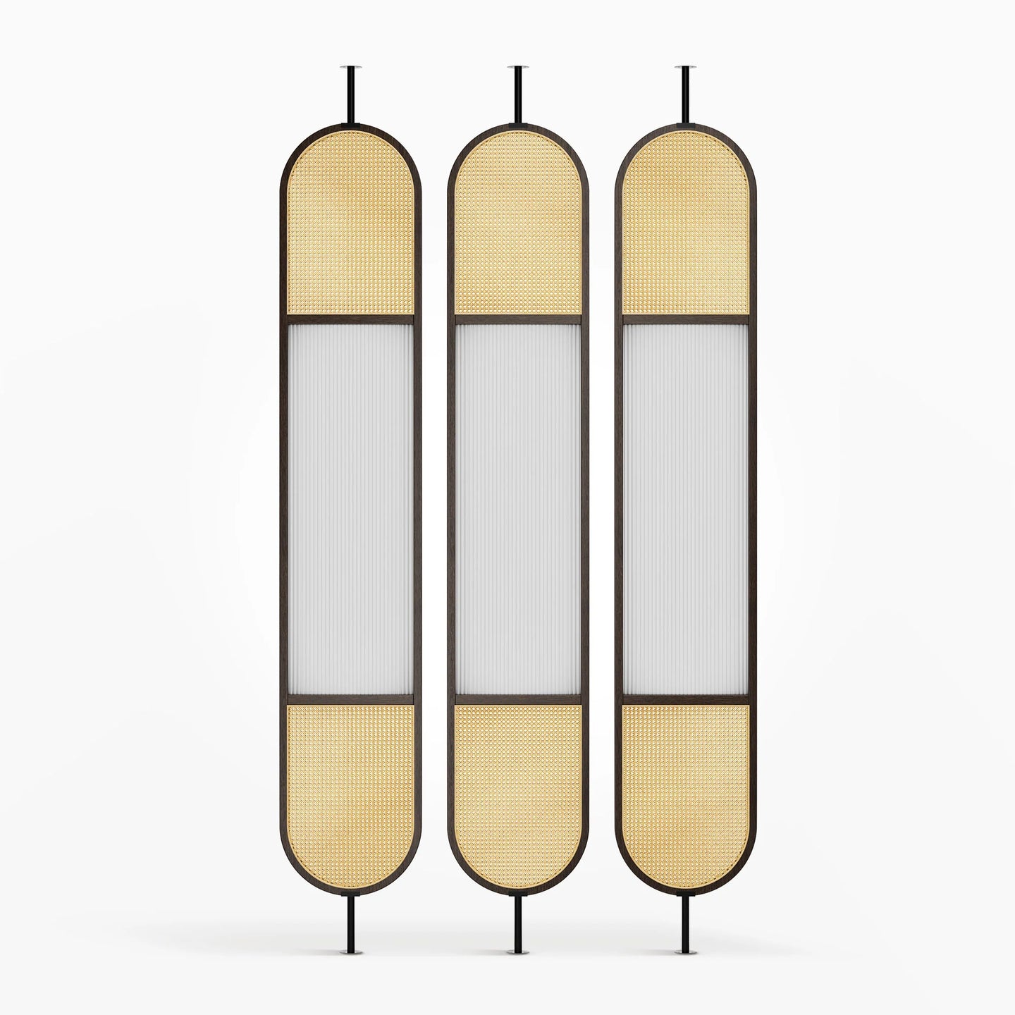 Normer Fluted Glass Cane Privacy Screen | One Piece Partition