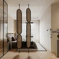 Double Oval Rattan Cane Webbing Wood Panel | Privacy Screen WRC03