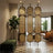 Triple Oval Rattan Cane Webbing Wood Panel | Privacy Screen WRC04