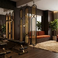 Stainless Steel Frame Rattan Webbing Glass Panel | Privacy Screen SGR03