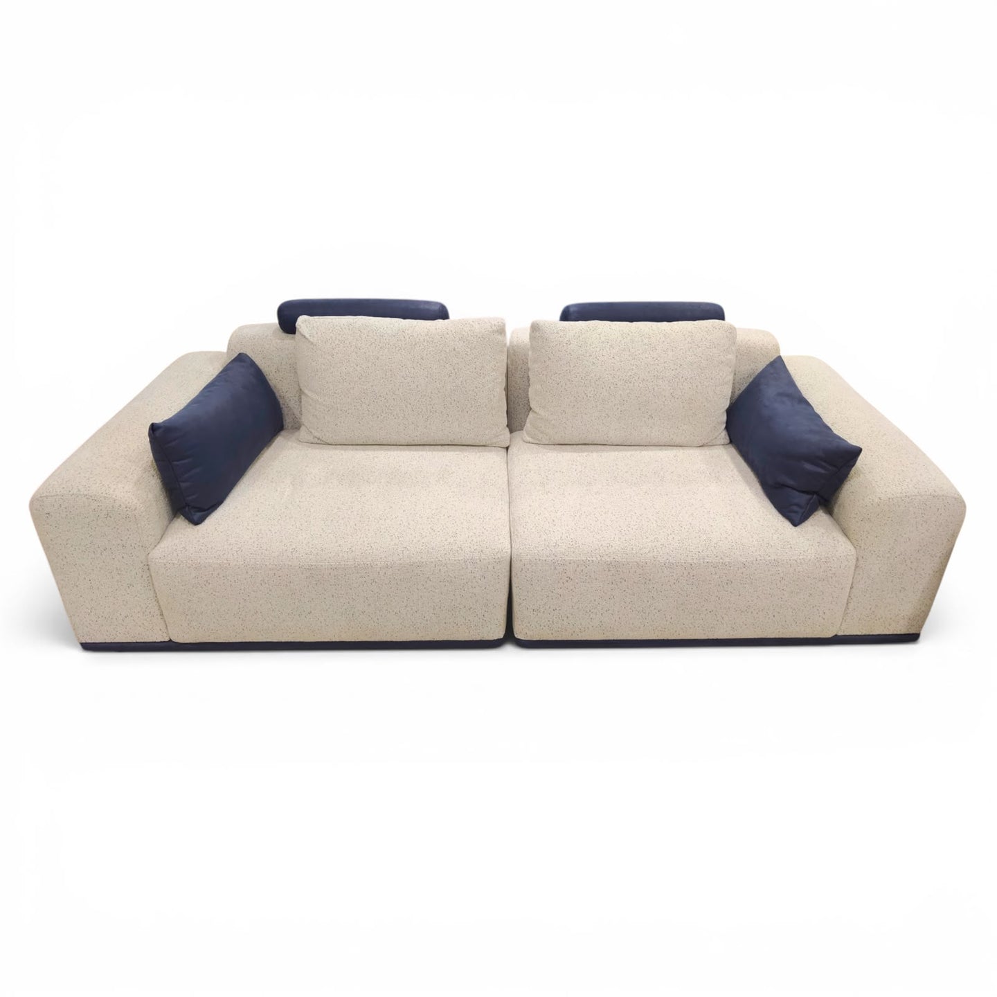 Modern Comfort Living Set – Walnut & Ivory Collection without center table