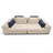 Modern Comfort Living Set – Walnut & Ivory Collection without center table