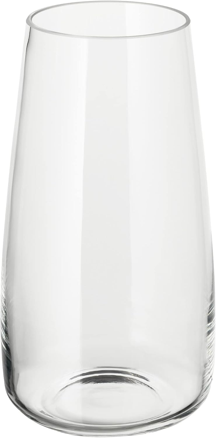 Modern Clear Glass Tapered Flower Vase