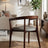 Contemporary Curved Wooden Chair with Grey Upholstered Seat