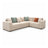 Contemporary Beige Fabric L-Shape Sectional Sofa – Deep Seat Corner Lounge