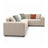 Contemporary Beige Fabric L-Shape Sectional Sofa – Deep Seat Corner Lounge