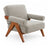 Mid-Century Accent Armchair with Wooden Frame and Bolster Armrests