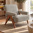 Mid-Century Accent Armchair with Wooden Frame and Bolster Armrests