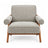 Mid-Century Accent Armchair with Wooden Frame and Bolster Armrests