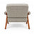 Mid-Century Accent Armchair with Wooden Frame and Bolster Armrests
