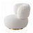 Coryat Plush Bouclé Barrel Accent Chair – Off-White & Gold Base