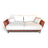 Modern 3 + 1 + 1 Sofa Set in White Fabric and Artifical Leather