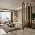 Stainless Steel Frame Rattan Webbing Glass Panel | Privacy Screen SGR03