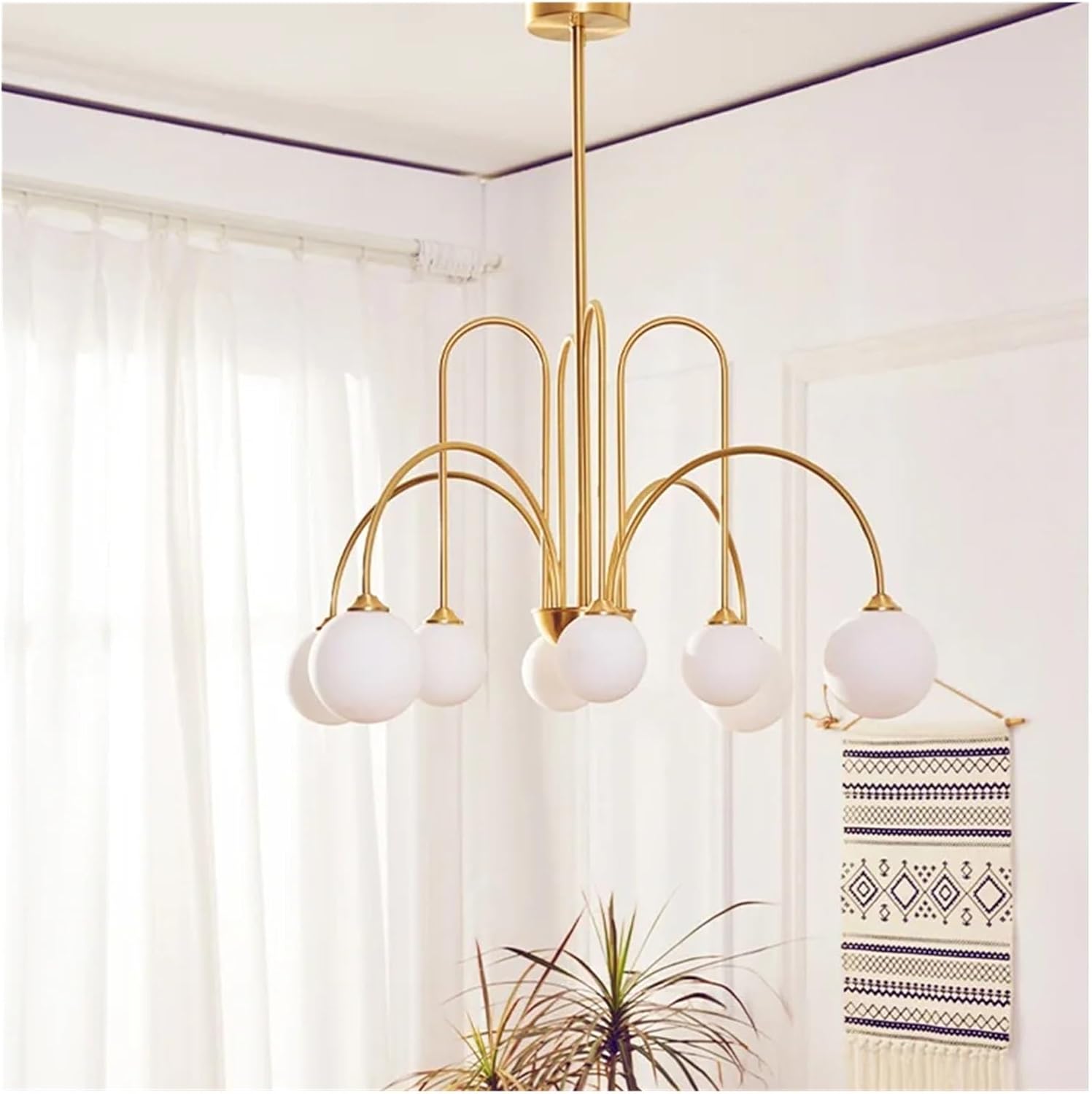 Luxury Gold LED Pendant Light — Modern Hanging Lamp for Living Rooms, Bedrooms, Dining Spaces, Shops & Restaurants. Elegant Ceiling Chandelier by Safehappy.