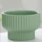 Modern Sage Green Fluted Ceramic Planter | Pedestal Raised Plant Pot Grey