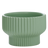 Modern Sage Green Fluted Ceramic Planter | Pedestal Raised Plant Pot Grey