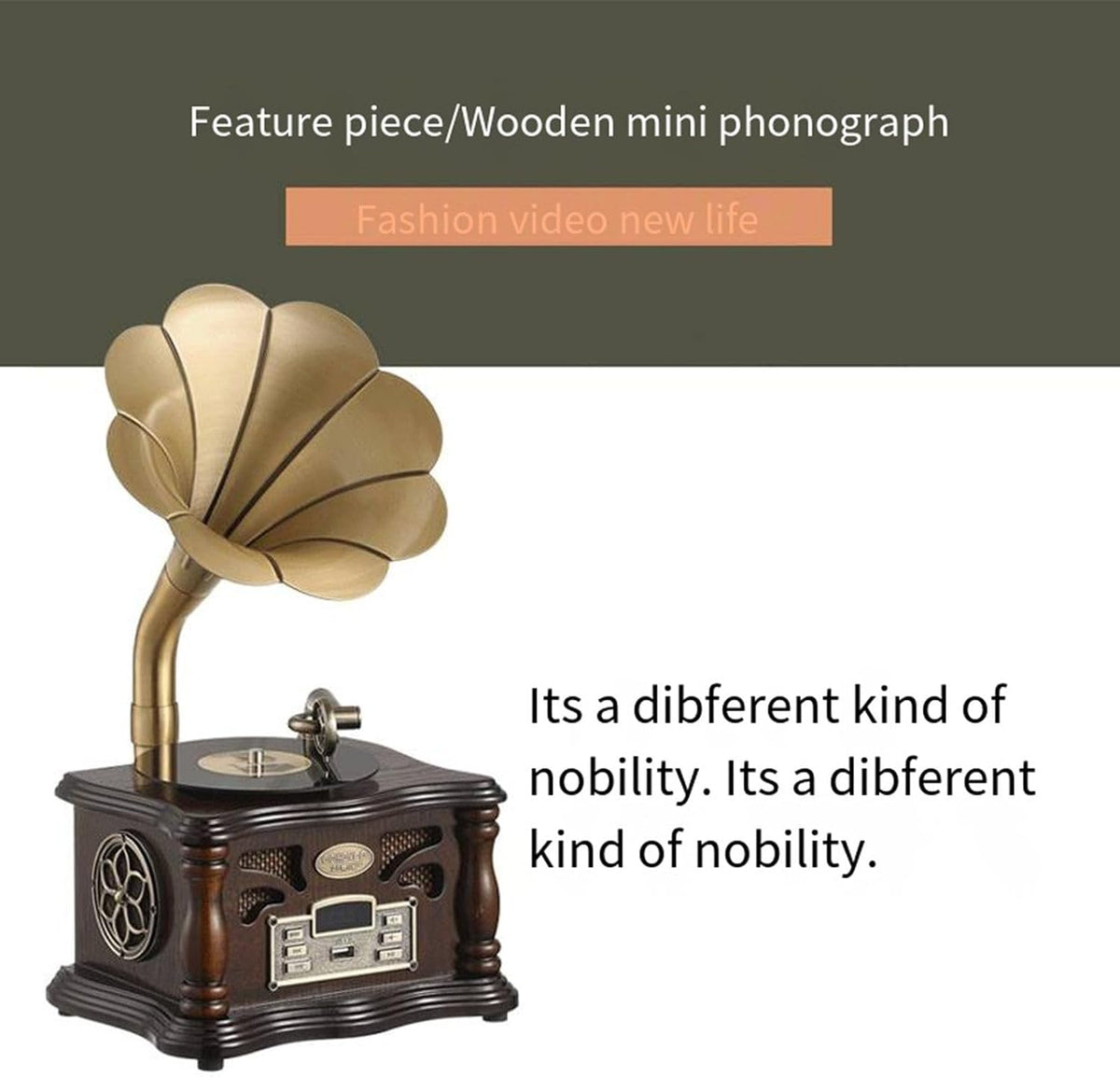Vintage Gramophone Bluetooth Speaker