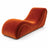 Ergonomic Curved Velvet Chaise Lounge in Rust Orange