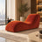 Ergonomic Curved Velvet Chaise Lounge in Rust Orange