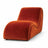 Ergonomic Curved Velvet Chaise Lounge in Rust Orange