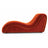 Ergonomic Curved Velvet Chaise Lounge in Rust Orange