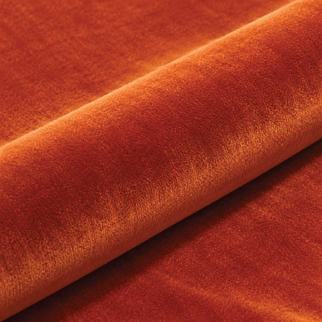 Ergonomic Curved Velvet Chaise Lounge in Rust Orange