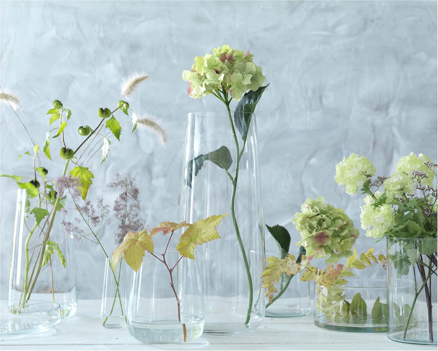 Modern Clear Glass Tapered Flower Vase
