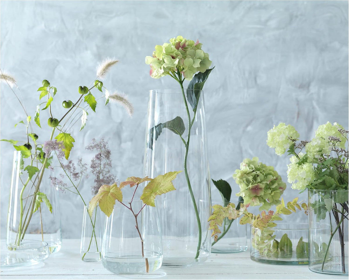 Modern Clear Glass Tapered Flower Vase