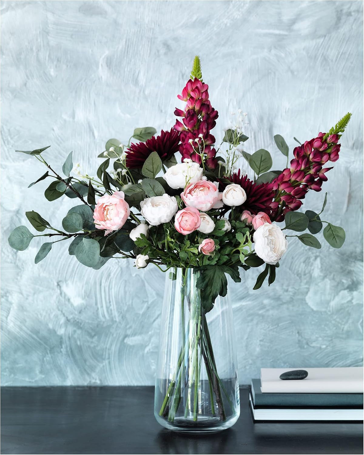 Modern Clear Glass Tapered Flower Vase