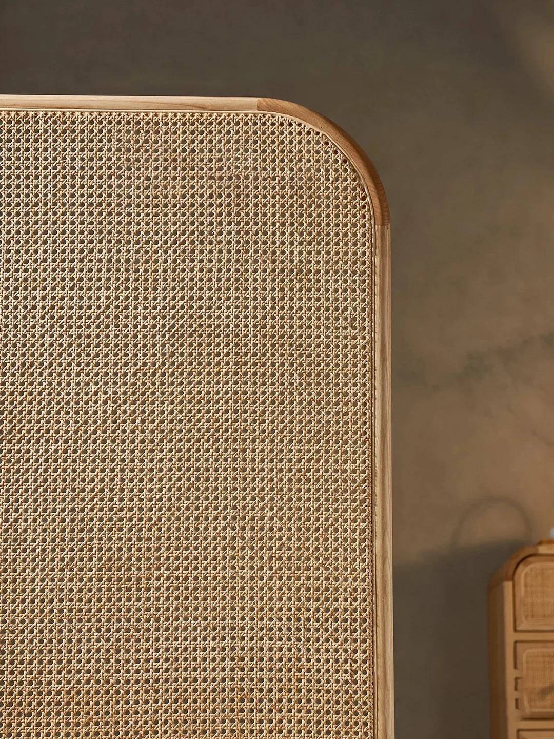 Rattaber Wood Cane Panel Privacy Screen | One Piece Partition