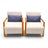 Modern Comfort Living Set – Walnut & Ivory Collection without center table