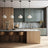 Contemporary Wood-Tone & Sage Kitchen with Island