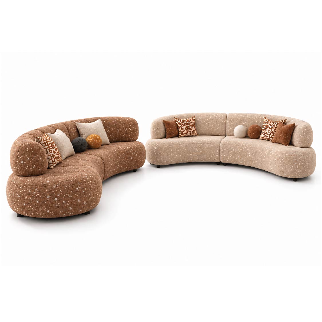 Lovber Curved 2-Piece Modular Sectional Sofa Set