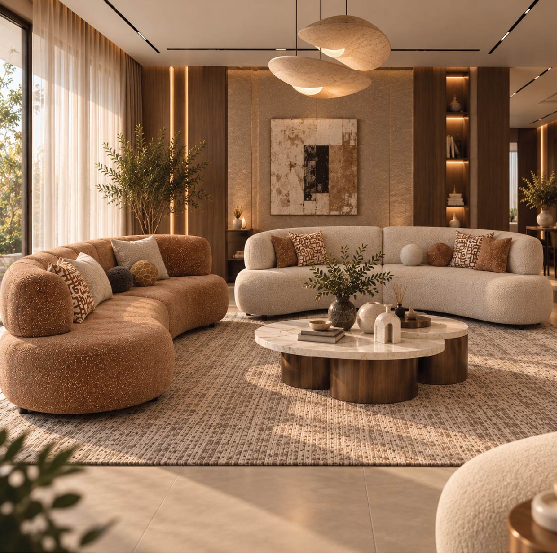 Lovber Curved 2-Piece Modular Sectional Sofa Set