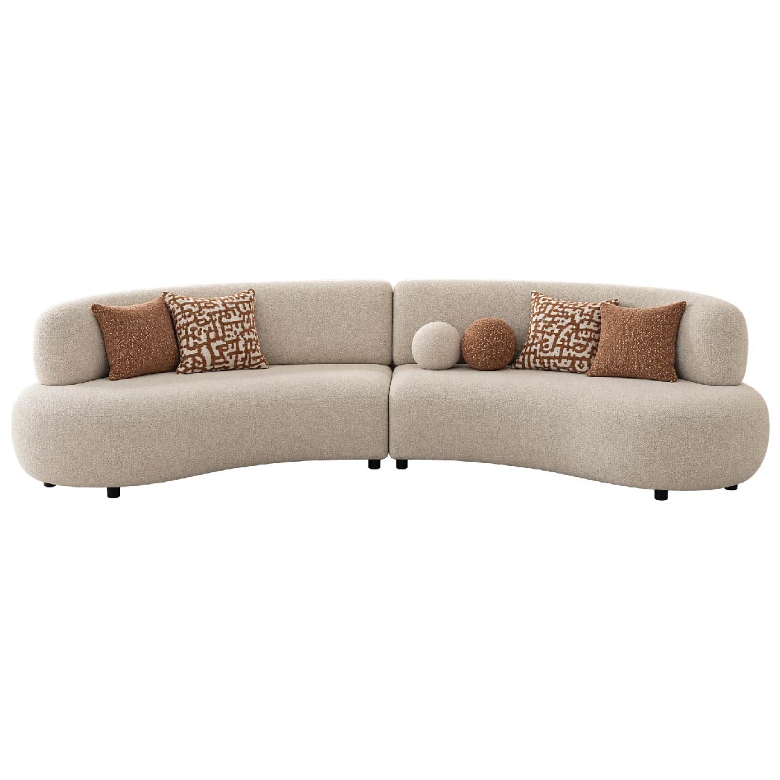 Lovber Curved 2-Piece Modular Sectional Sofa Set